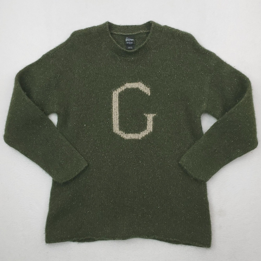 Harry Potter Sweater Womens Large Green G George Weasley Wool Silk Scotland